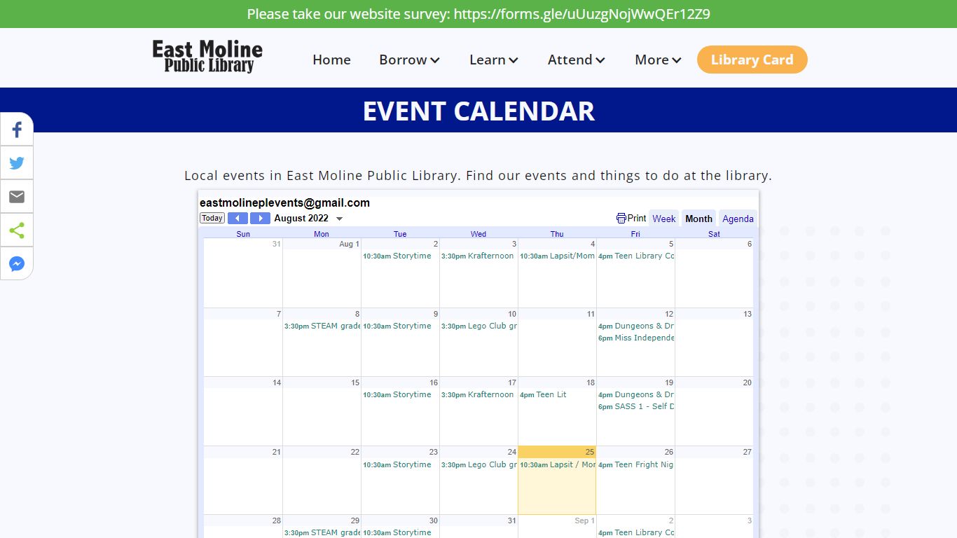 Event Calendar - East Moline Public Library: Our Future is Bright